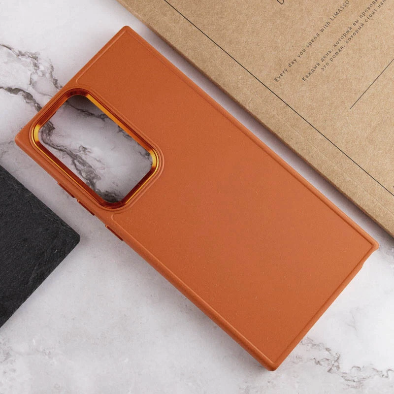 TPU чехол Bonbon Metal Style для Samsung Galaxy S24 Ultra, Оранжевый / Papaya 1, Силикон, купить оптом с доставкой