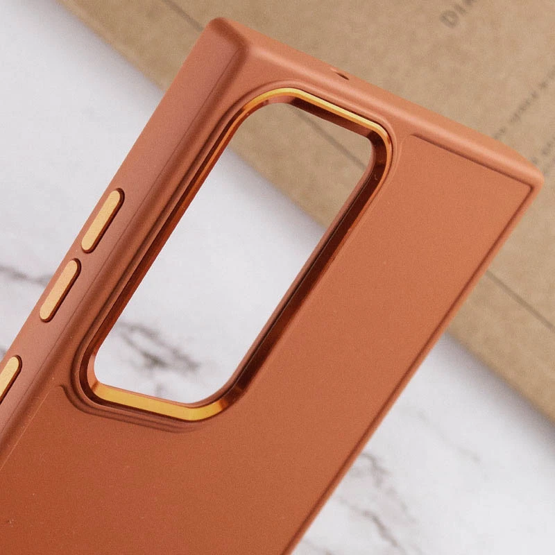 TPU чехол Bonbon Metal Style для Samsung Galaxy S24 Ultra, Оранжевый / Papaya 2, Силикон, купить оптом с доставкой