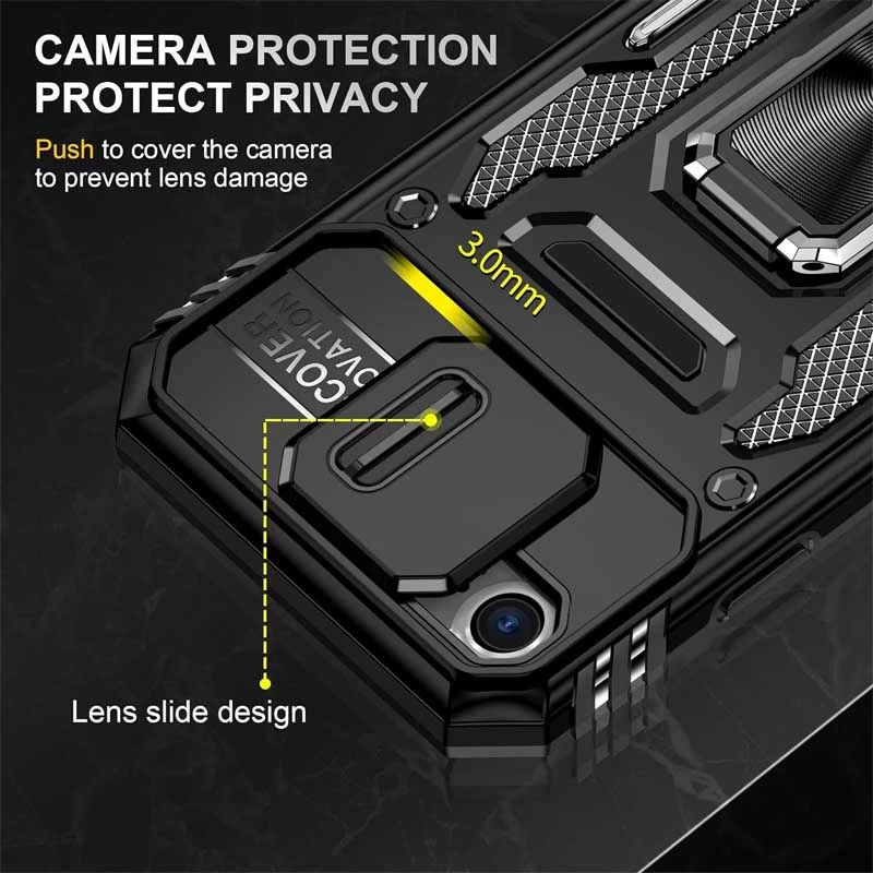 Ударопрочный чехол Camshield Army Ring для Apple iPhone 7 / 8 / SE (2020) (4.7"), Черный / Black 5, Силикон, купить оптом с доставкой