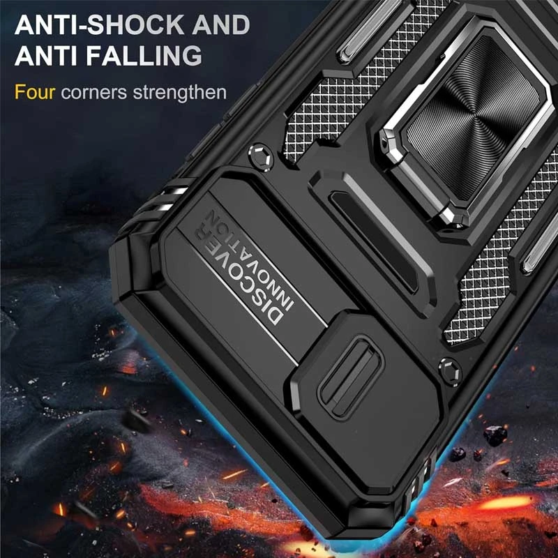 Ударопрочный чехол Camshield Army Ring для Apple iPhone 7 / 8 / SE (2020) (4.7"), Черный / Black 6, Силикон, купить оптом с доставкой
