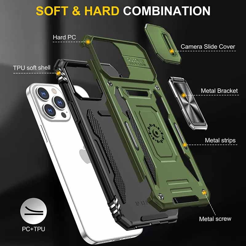 Ударопрочный чехол Camshield Army Ring для Apple iPhone 12 Pro / 12 (6.1") 2, Силикон, купить оптом с доставкой