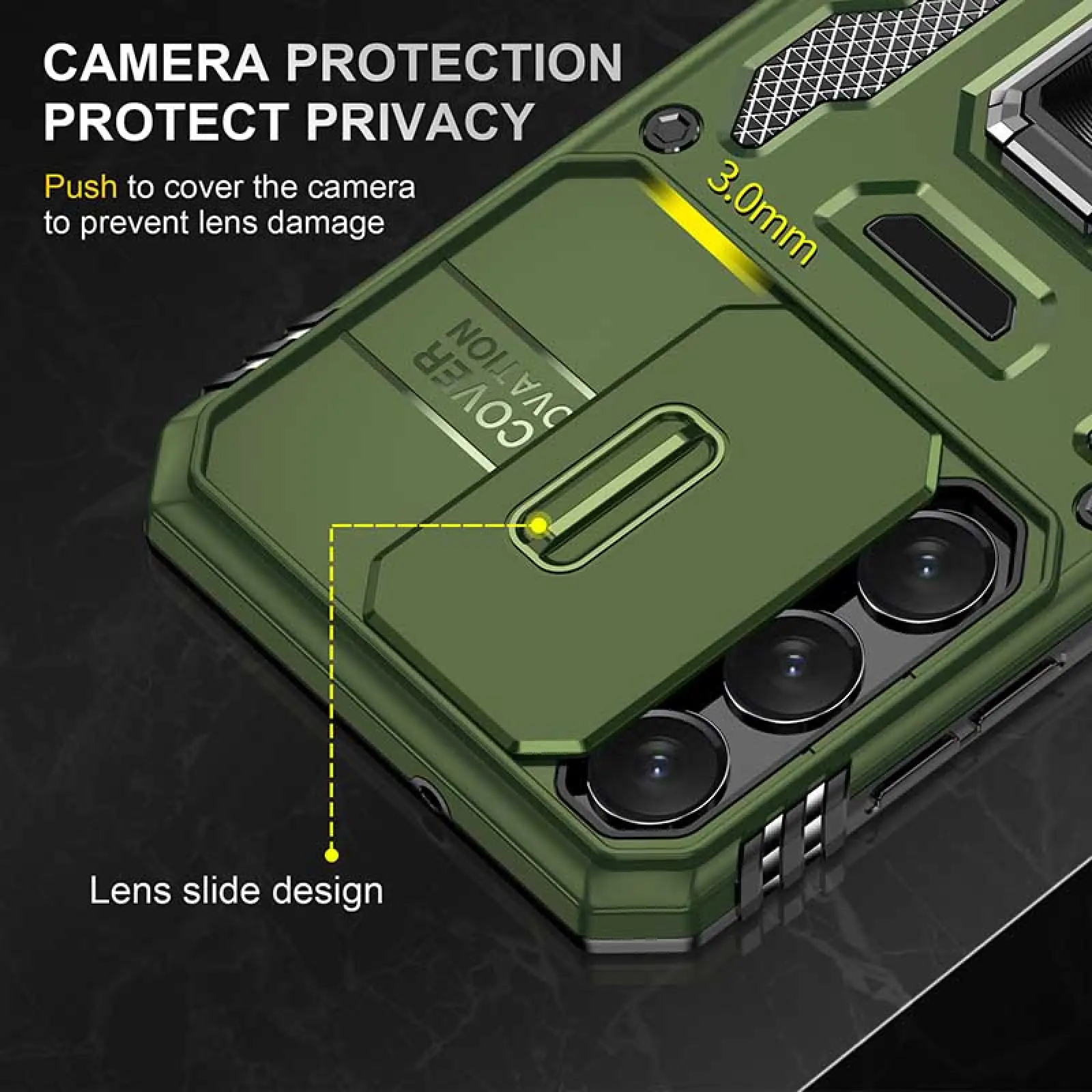 Ударостійкий чохол Camshield Army Ring для Samsung Galaxy S22+, Оливковий / Army Green 1, Силікон, купити оптом з доставкою