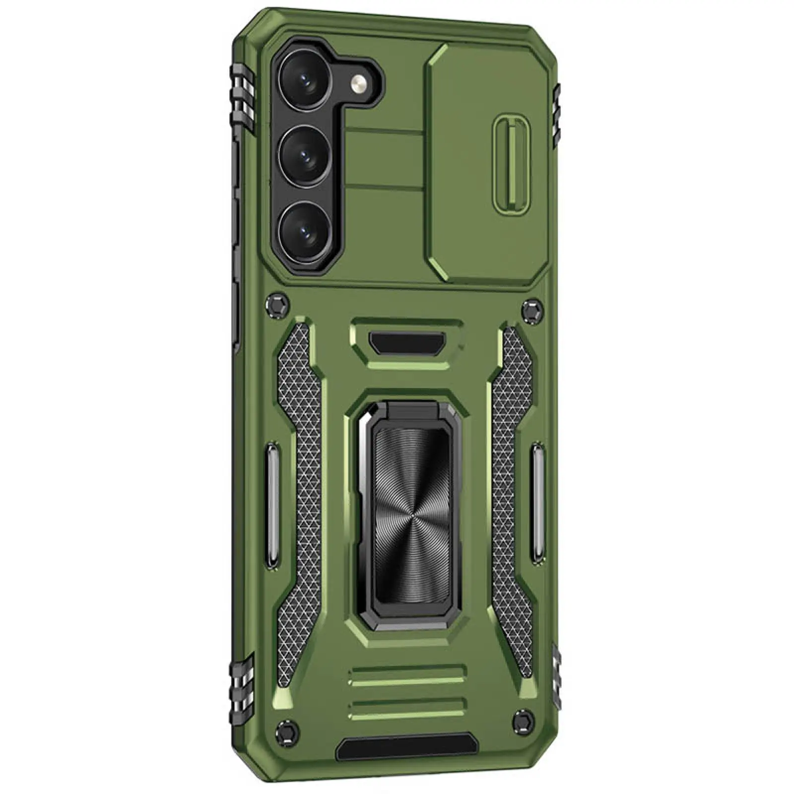 Ударостійкий чохол Camshield Army Ring для Samsung Galaxy S22+, Оливковий / Army Green 4, Силікон, купити оптом з доставкою