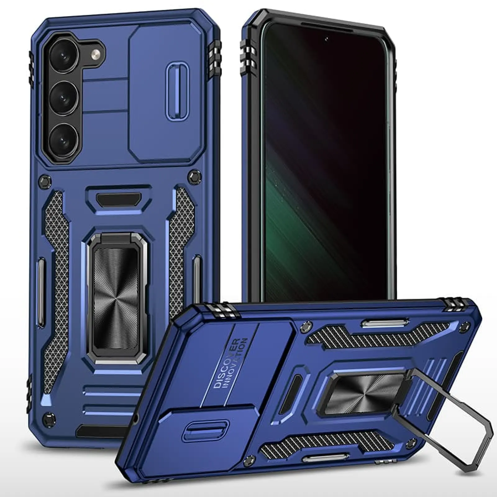 Ударостійкий чохол Camshield Army Ring для Samsung Galaxy S22+, Синій / Navy, Силікон, купити оптом з доставкою
