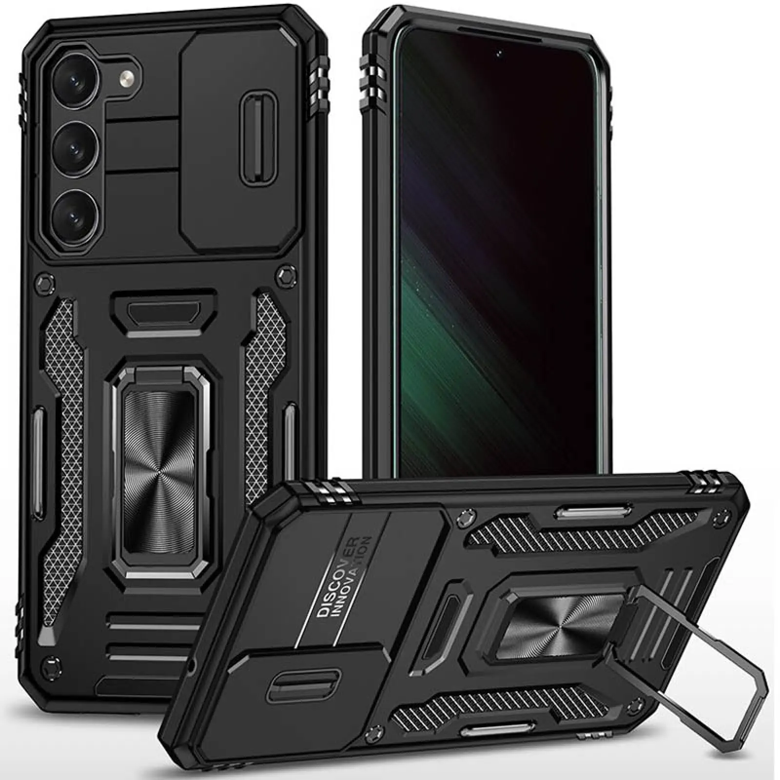 Ударостійкий чохол Camshield Army Ring для Samsung Galaxy S22+, Чорний / Black, Силікон, купити оптом з доставкою