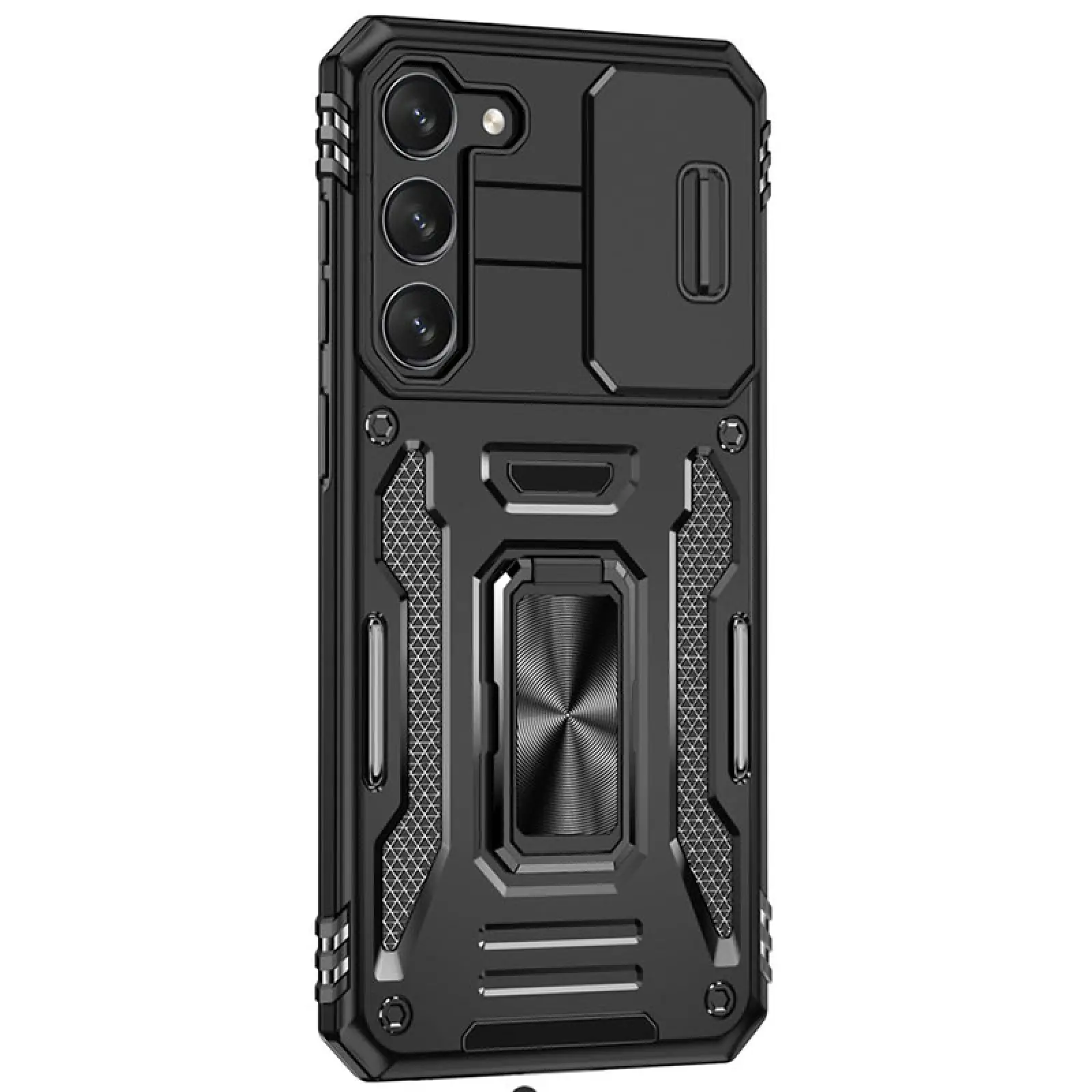 Ударостійкий чохол Camshield Army Ring для Samsung Galaxy S22+, Чорний / Black 4, Силікон, купити оптом з доставкою