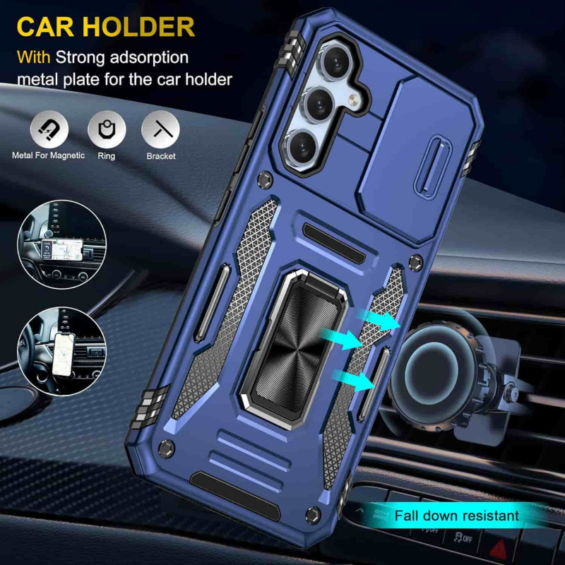 Противоударный чехол Camshield Army Ring для Samsung Galaxy S22 | Бронированый с кольцом-подставкой на картинке №2