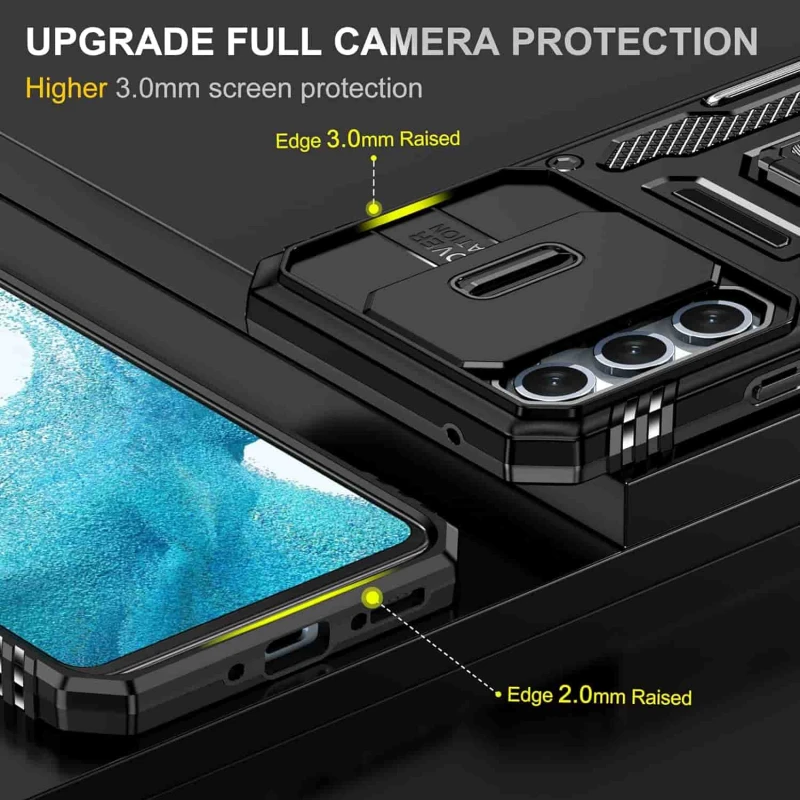 Ударопрочный чехол Camshield Army Ring для Samsung Galaxy S22, Черный / Black 5, Силикон, купить оптом с доставкой