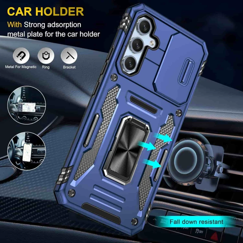 Ударостійкий чохол Camshield Army Ring для Samsung Galaxy S23+, Синій / Navy 1, Силікон, купити оптом з доставкою