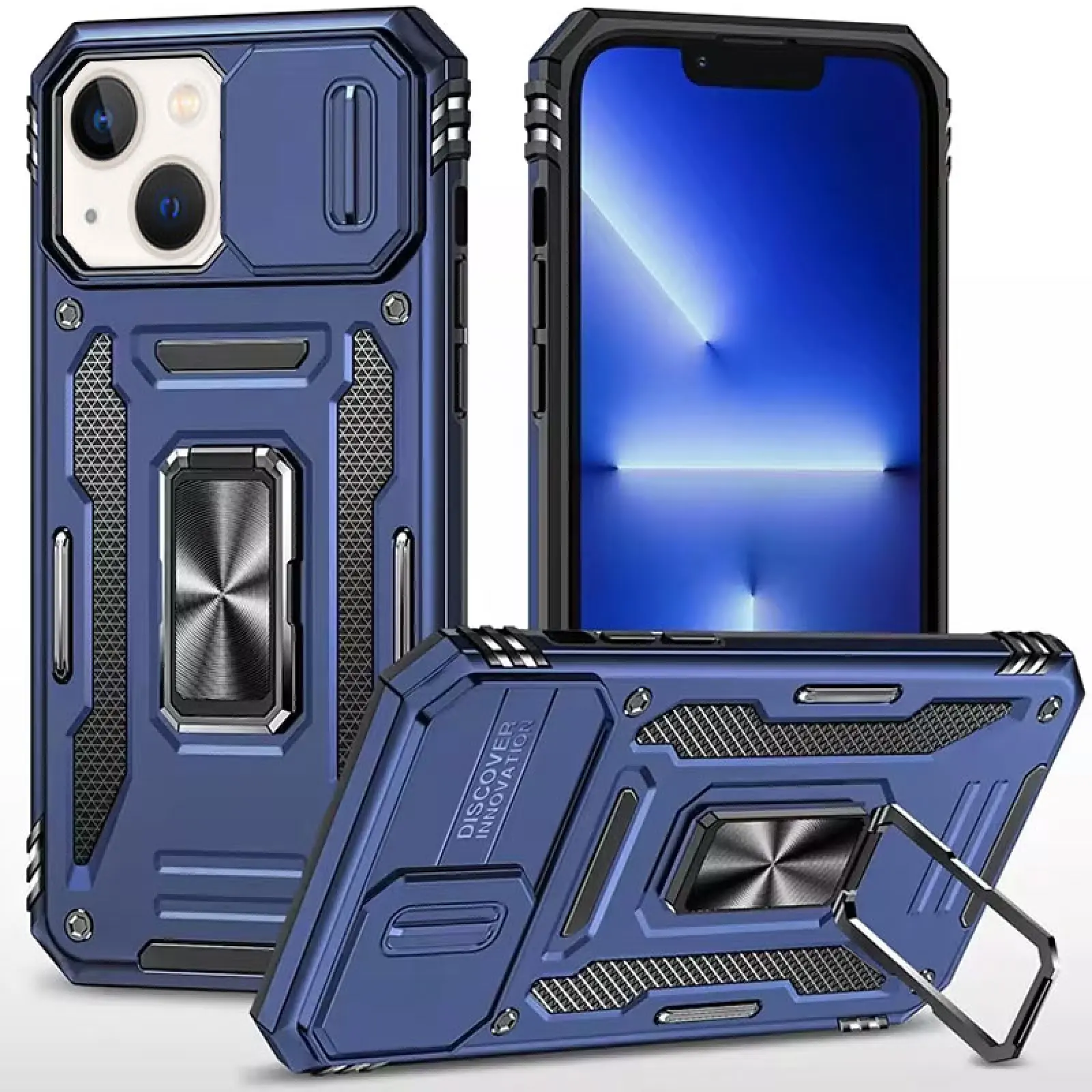 Ударопрочный чехол Camshield Army Ring для Apple iPhone 15 (6.1"), Синий / Navy, Силикон, купить оптом с доставкой