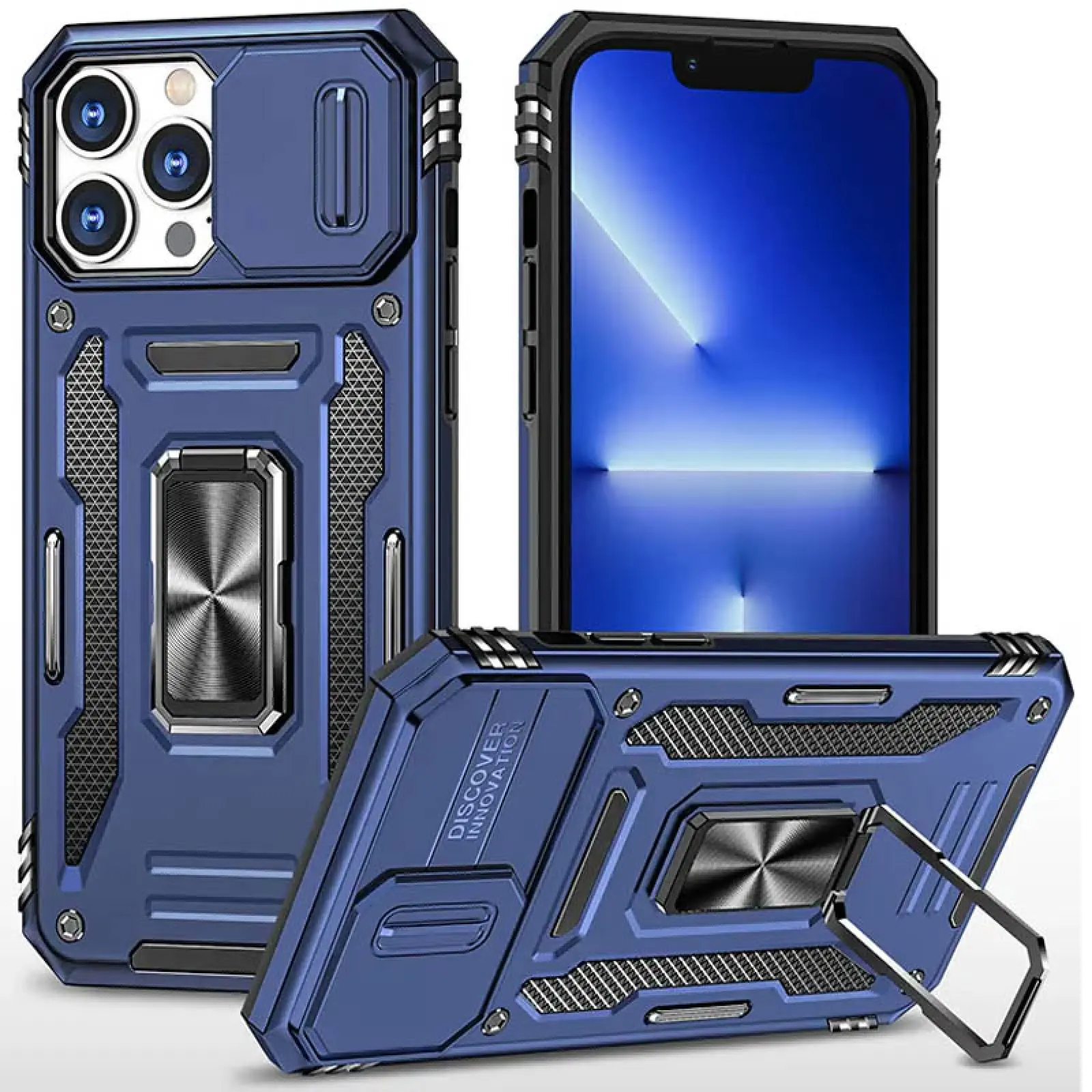 Ударопрочный чехол Camshield Army Ring для Apple iPhone 16 Pro (6.3"), Синий / Navy, Силикон, купить оптом с доставкой