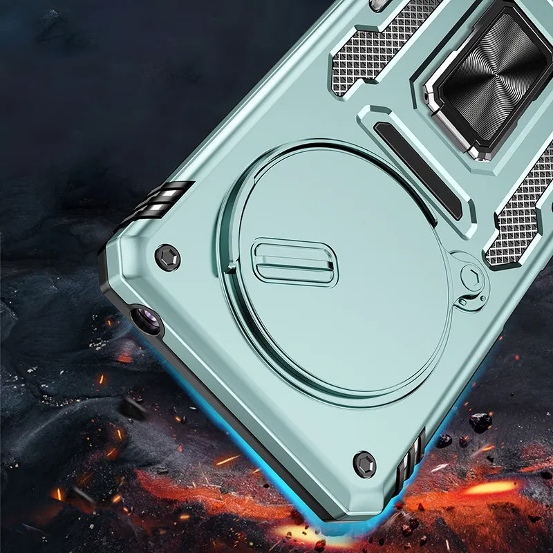 Противоударный чехол Camshield Army Ring для Xiaomi Redmi 14C / Poco C75 | Бронированый с кольцом-подставкой на картинке №2