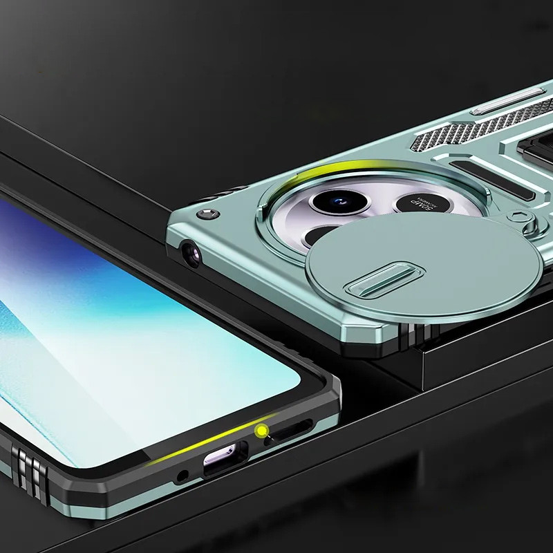 Противоударный чехол Camshield Army Ring для Xiaomi Redmi 14C / Poco C75 | Бронированый с кольцом-подставкой на картинке №3