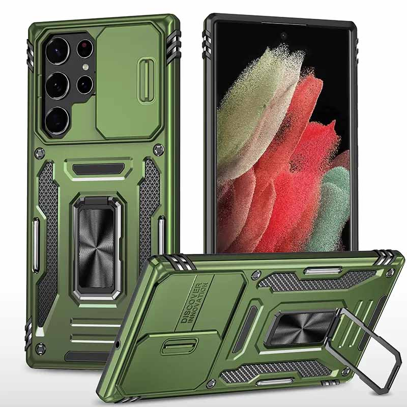 Ударопрочный чехол Camshield Army Ring для Samsung Galaxy S25 Ultra, Оливковый / Army Green, Силикон, купить оптом с доставкой