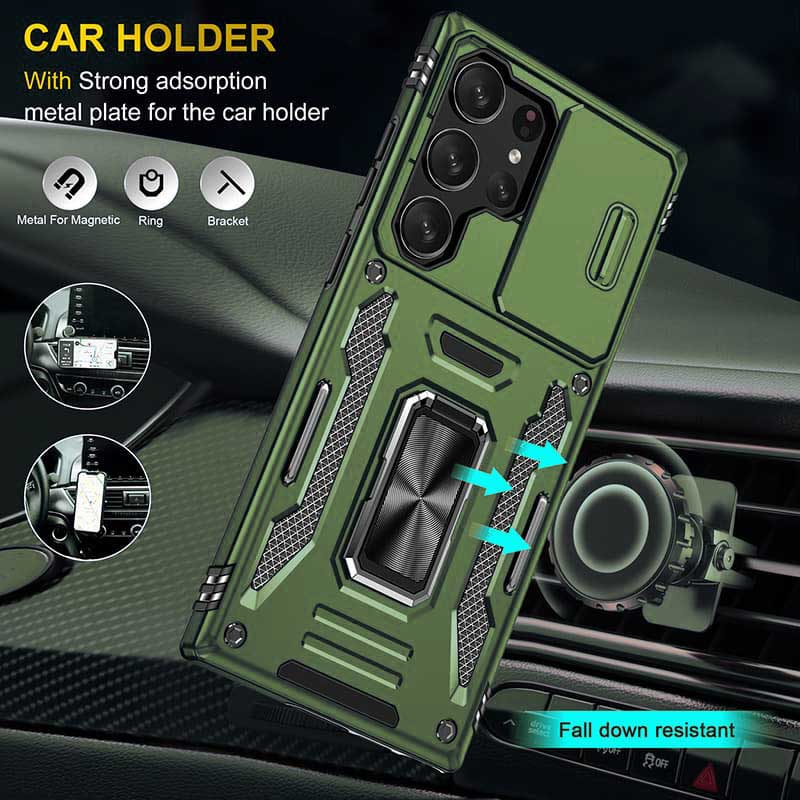 Ударопрочный чехол Camshield Army Ring для Samsung Galaxy S25 Ultra, Оливковый / Army Green 3, Силикон, купить оптом с доставкой