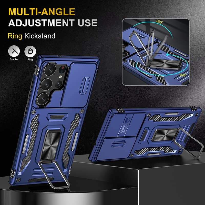 Ударопрочный чехол Camshield Army Ring для Samsung Galaxy S25 Ultra, Синий / Navy 2, Силикон, купить оптом с доставкой