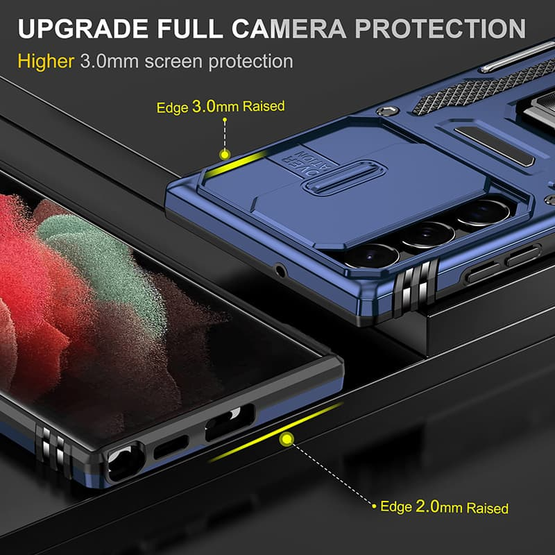 Ударопрочный чехол Camshield Army Ring для Samsung Galaxy S25 Ultra, Синий / Navy 5, Силикон, купить оптом с доставкой