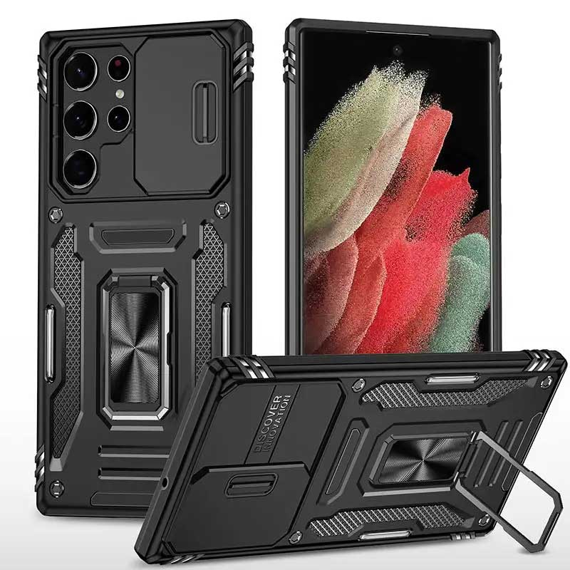 Ударопрочный чехол Camshield Army Ring для Samsung Galaxy S25 Ultra, Черный / Black, Силикон, купить оптом с доставкой