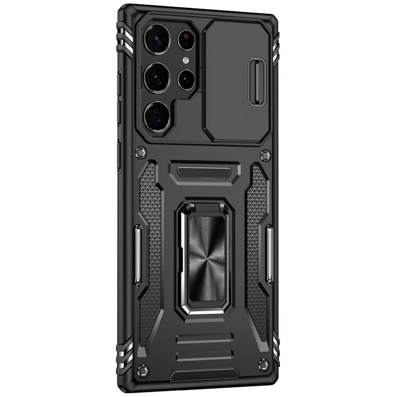 Ударопрочный чехол Camshield Army Ring для Samsung Galaxy S25 Ultra, Черный / Black 1, Силикон, купить оптом с доставкой