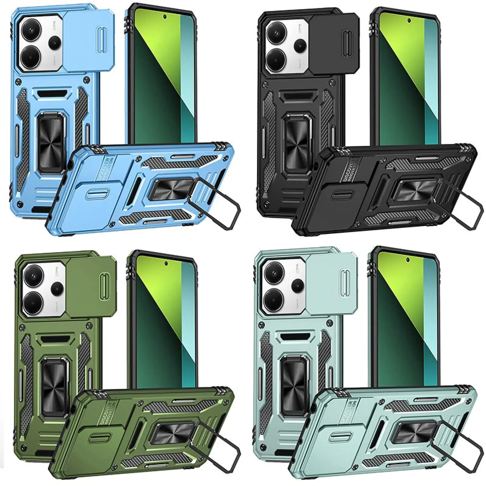 Ударопрочный чехол Camshield Army Ring для Xiaomi Redmi Note 14 4G (Int. version) / 14 5G, Силикон, купить оптом с доставкой