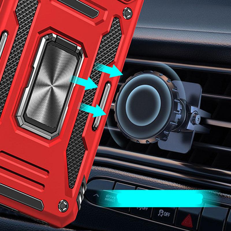 Противоударный чехол Camshield Army Ring для Xiaomi Redmi Note 14 Pro 4G | Бронированый с кольцом-подставкой на картинке №2