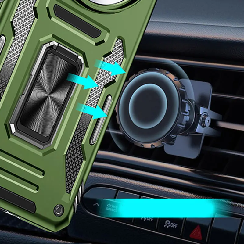 Ударопрочный чехол Camshield Army Ring для Xiaomi Redmi Note 14 Pro 4G/5G / Poco X7, Оливковый / Army Green 3, Силикон, купить оптом с доставкой