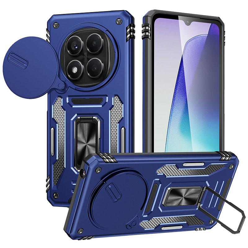 Противоударный чехол Camshield Army Ring для Xiaomi Redmi Note 14 Pro 4G | Бронированый с кольцом-подставкой на картинке №1