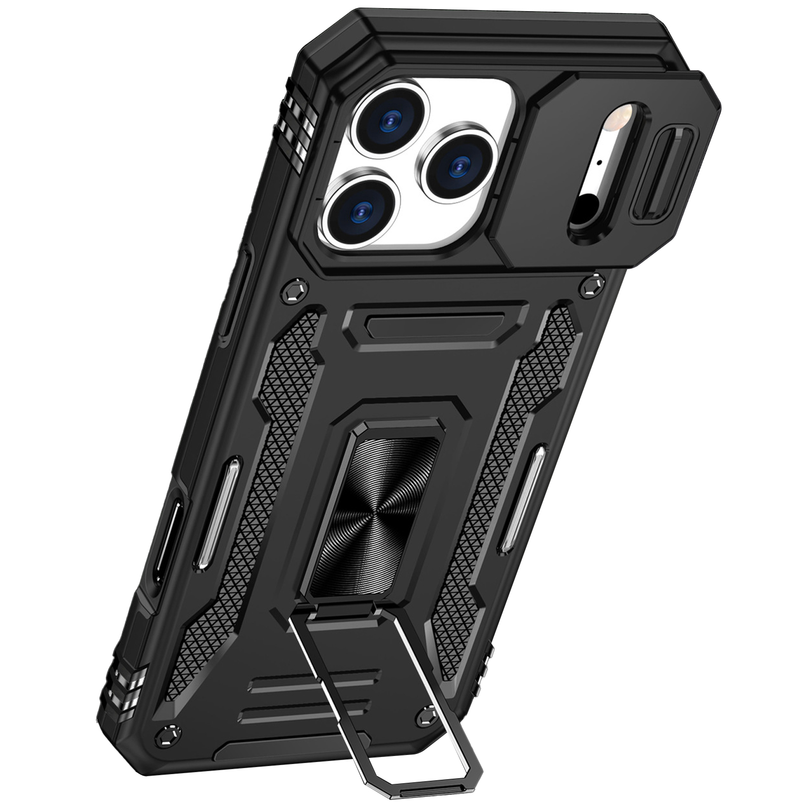 Ударостійкий чохол Camshield Army Ring для Apple iPhone 17 Pro (6.3"), Чорний / Black 2, Силікон, купити оптом з доставкою