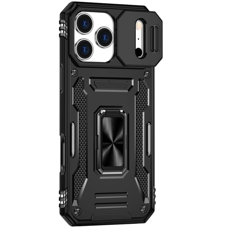 Ударопрочный чехол Camshield Army Ring для Apple iPhone 17 Pro Max (6.9"), Черный / Black, Силикон, купить оптом с доставкой