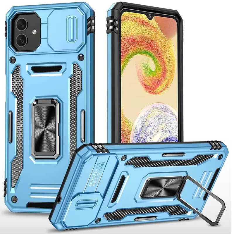 Ударостійкий чохол Camshield Army Ring для Samsung Galaxy A07, Блакитний / Light Blue, Силікон, купити оптом з доставкою