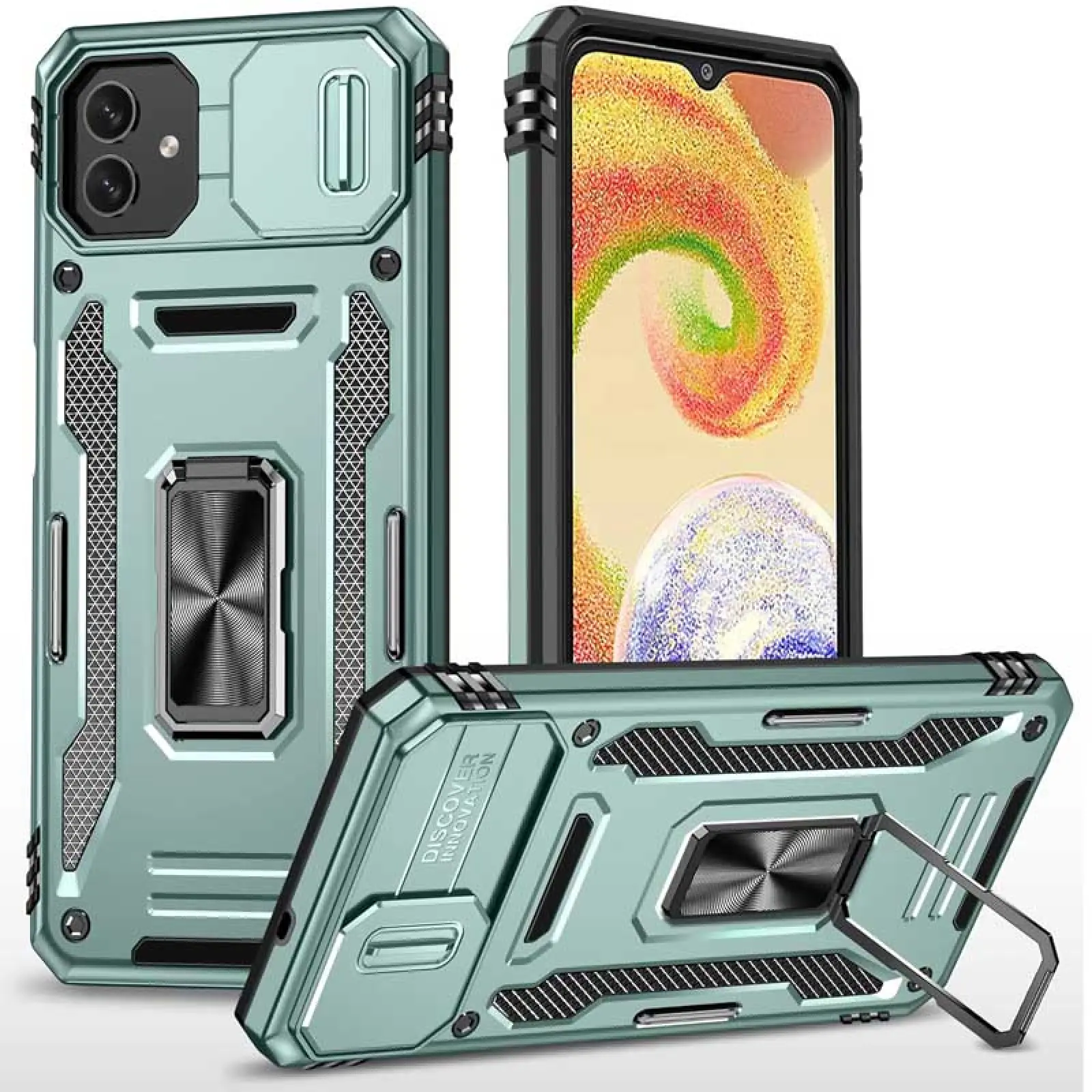 Ударостійкий чохол Camshield Army Ring для Samsung Galaxy A07, Зелений / Light Green, Силікон, купити оптом з доставкою