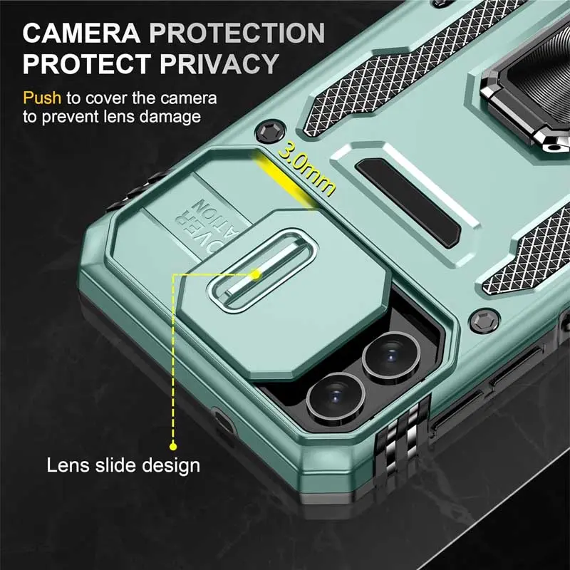 Ударостійкий чохол Camshield Army Ring для Samsung Galaxy A07, Зелений / Light Green 3, Силікон, купити оптом з доставкою