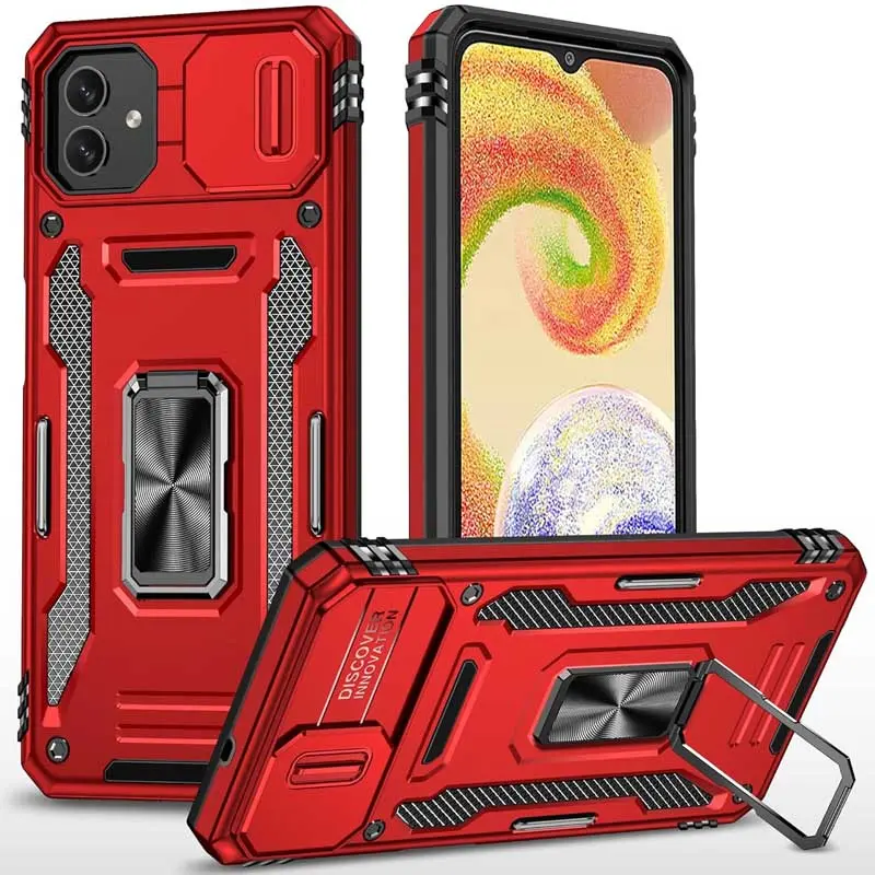 Ударостійкий чохол Camshield Army Ring для Samsung Galaxy A07, Червоний / Red, Силікон, купити оптом з доставкою