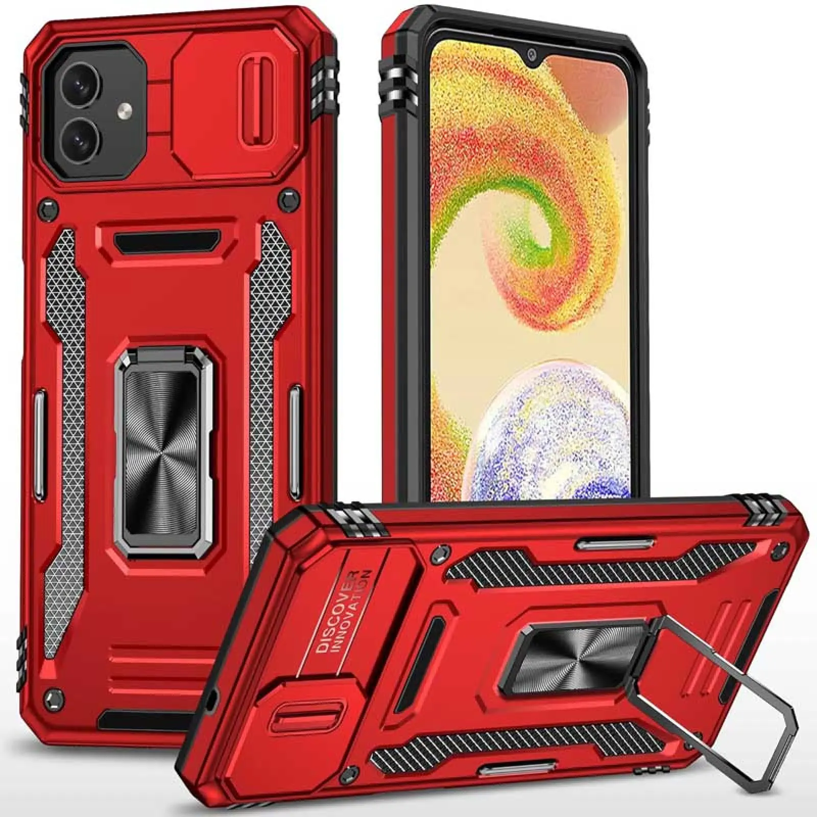 Ударостійкий чохол Camshield Army Ring для Samsung Galaxy A07, Червоний / Red, Силікон, купити оптом з доставкою