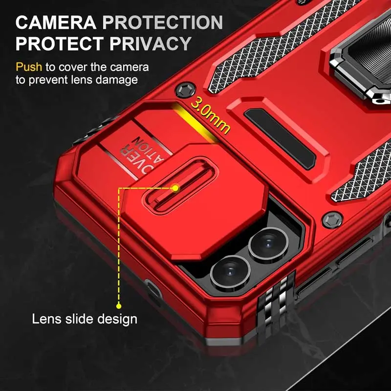 Ударостійкий чохол Camshield Army Ring для Samsung Galaxy A07, Червоний / Red 3, Силікон, купити оптом з доставкою