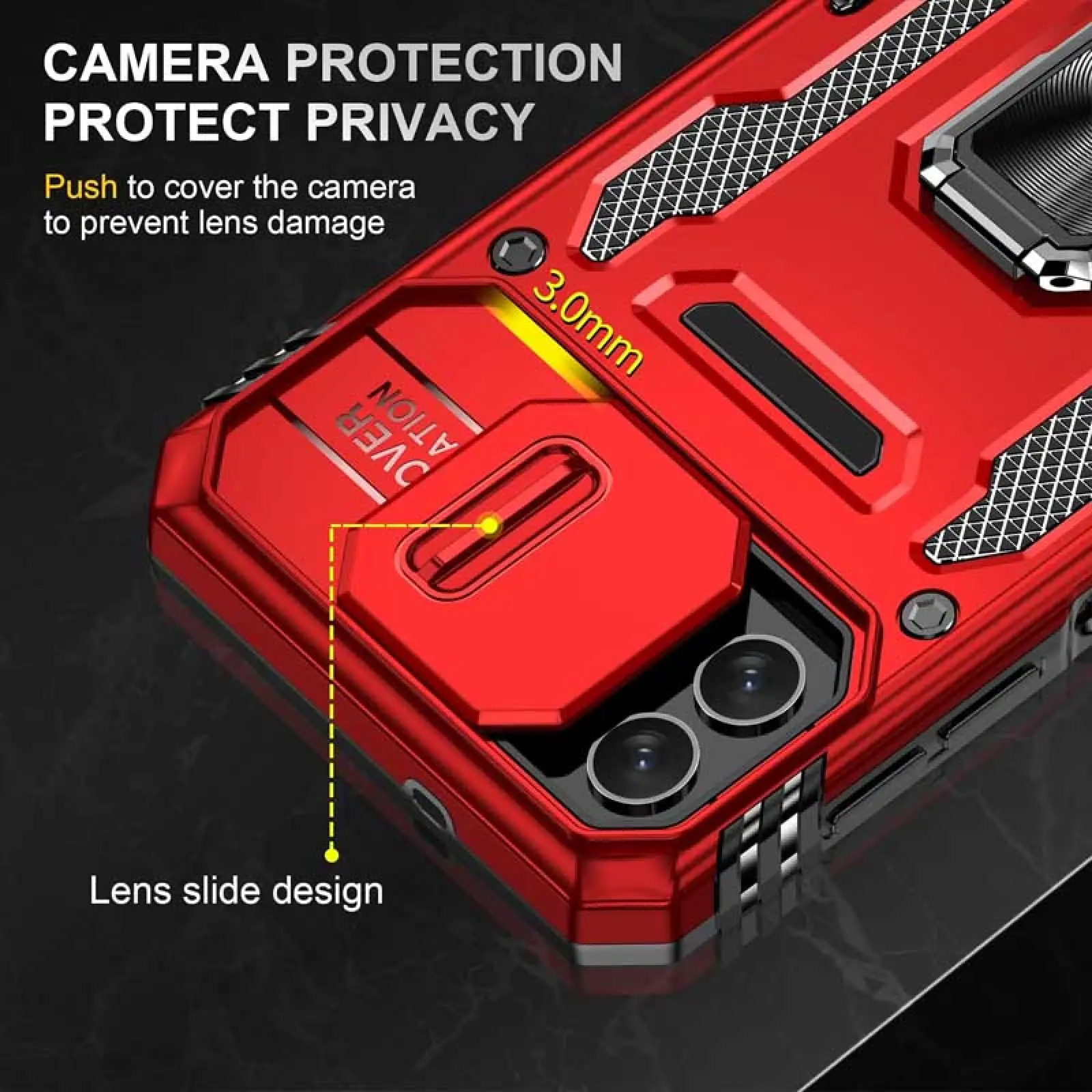 Ударостійкий чохол Camshield Army Ring для Samsung Galaxy A07, Червоний / Red 3, Силікон, купити оптом з доставкою