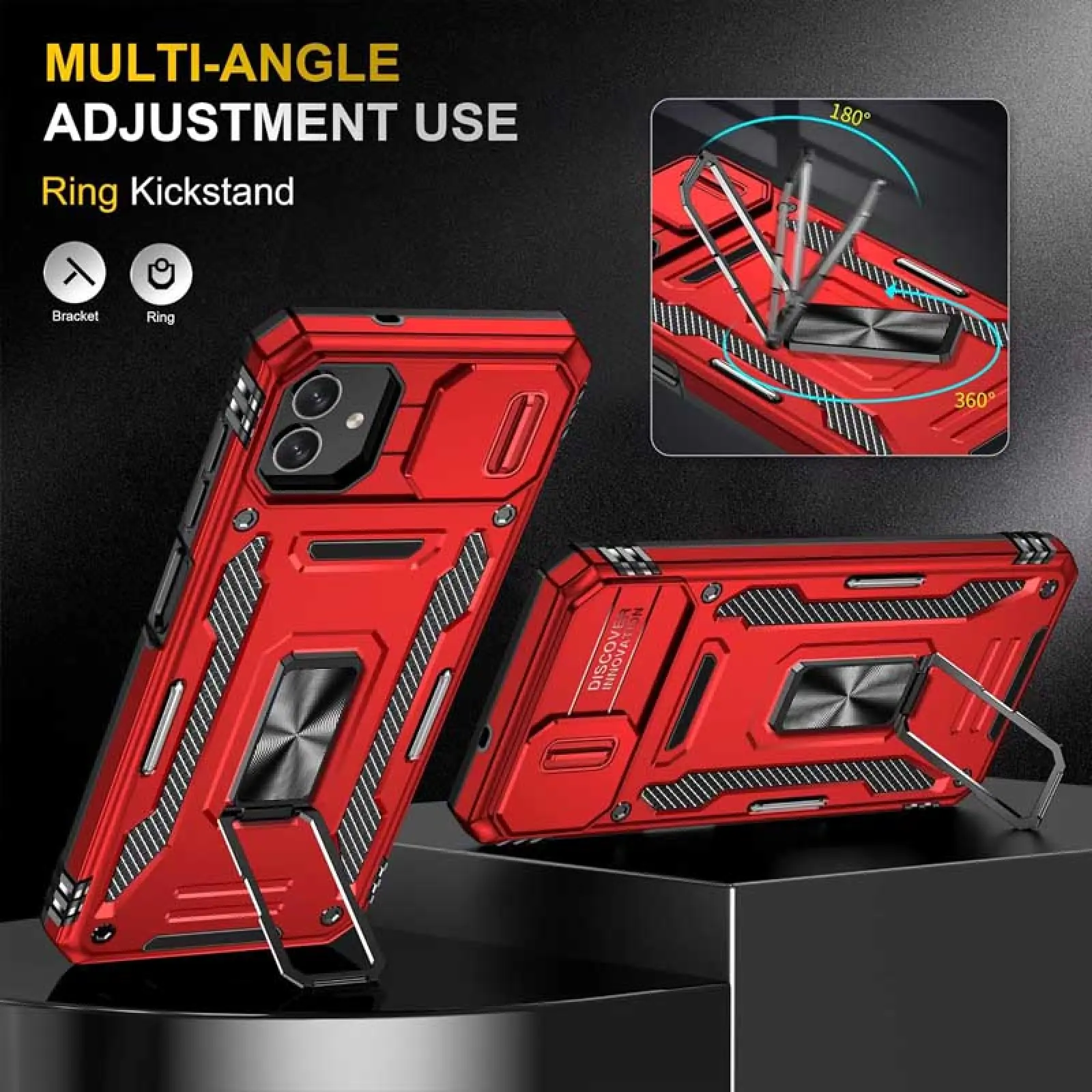 Ударостійкий чохол Camshield Army Ring для Samsung Galaxy A07, Червоний / Red 4, Силікон, купити оптом з доставкою