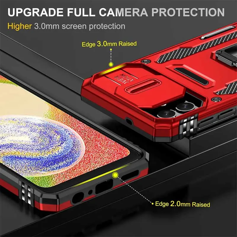 Ударостійкий чохол Camshield Army Ring для Samsung Galaxy A07, Червоний / Red 5, Силікон, купити оптом з доставкою