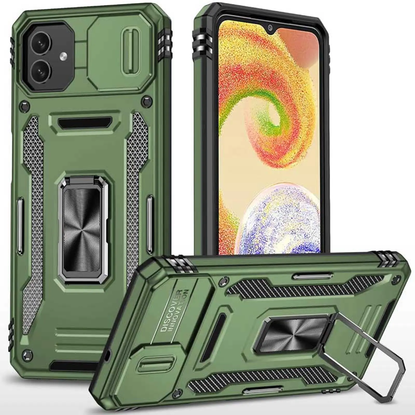 Ударопрочный чехол Camshield Army Ring для Samsung Galaxy A07, Оливковый / Army Green, Силикон, купить оптом с доставкой