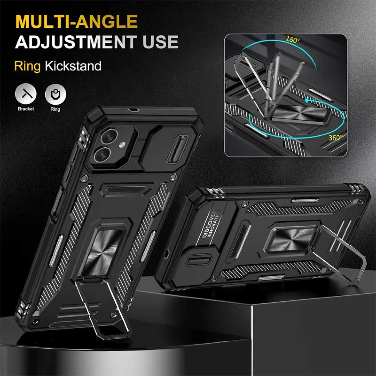 Ударопрочный чехол Camshield Army Ring для Samsung Galaxy A07, Черный / Black 1, Силикон, купить оптом с доставкой