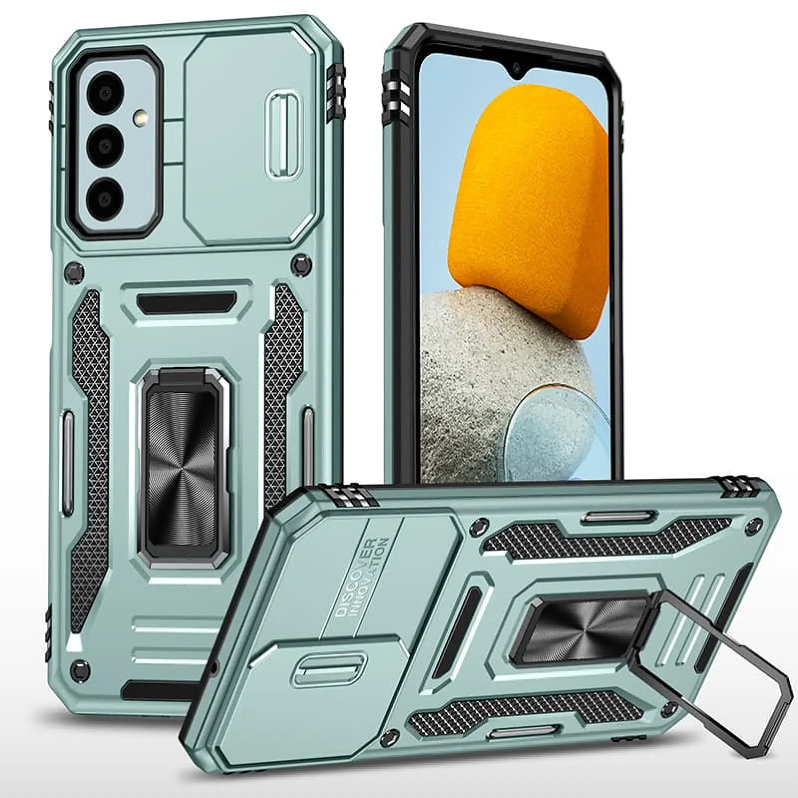 Ударопрочный чехол Camshield Army Ring для Samsung Galaxy A17 4G/5G / A16 4G/5G, Зеленый / Light Green, Силикон, купить оптом с доставкой