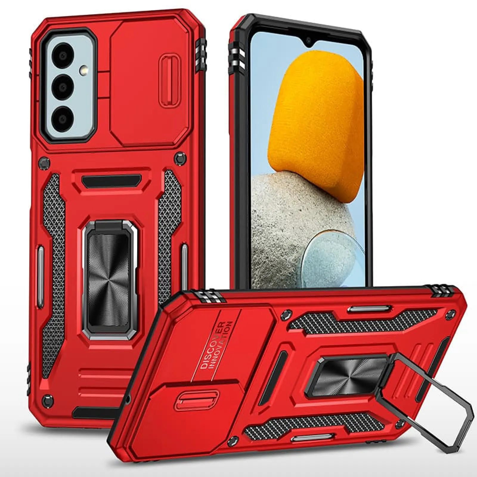 Ударопрочный чехол Camshield Army Ring для Samsung Galaxy A17 4G/5G / A16 4G/5G, Красный / Red, Силикон, купить оптом с доставкой