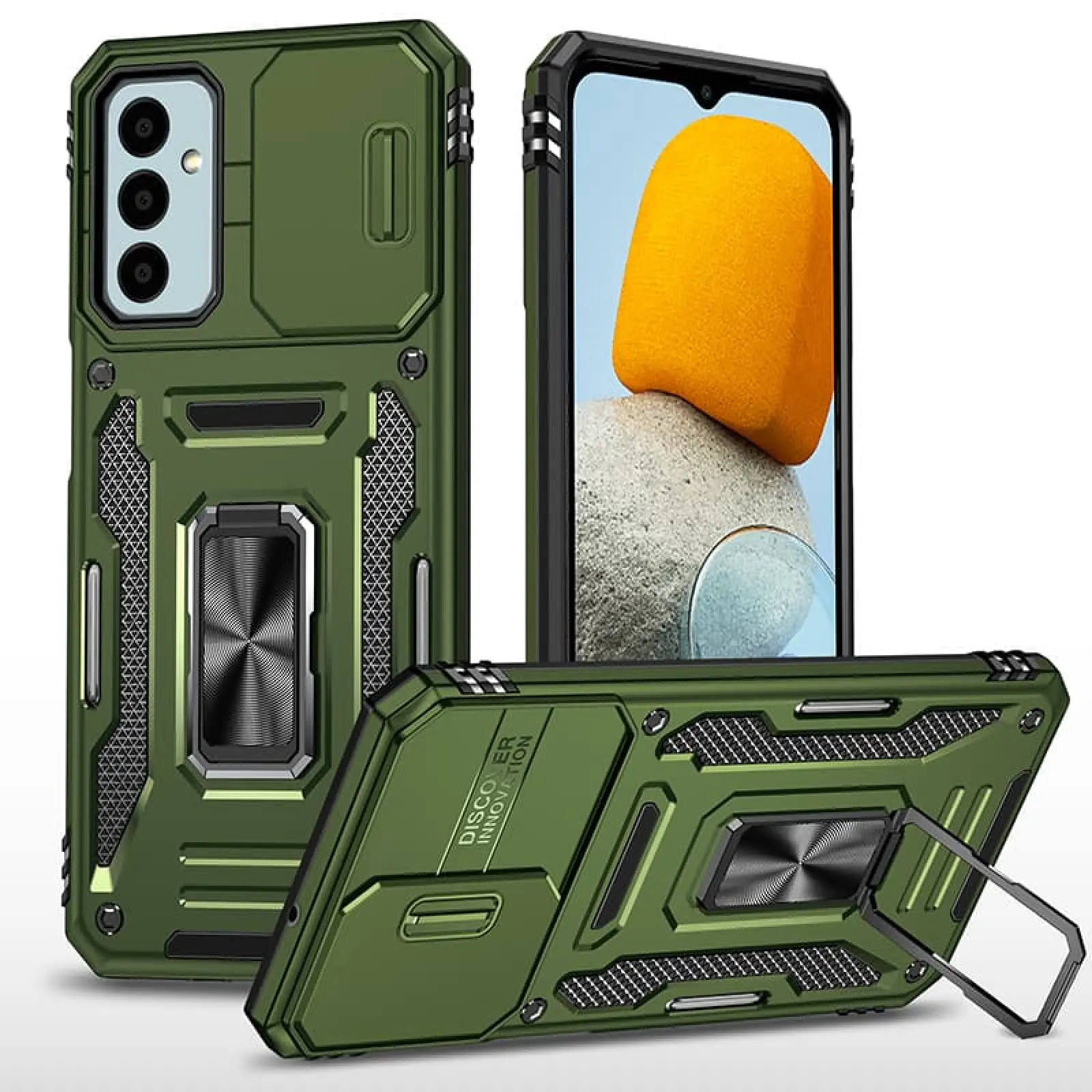 Ударопрочный чехол Camshield Army Ring для Samsung Galaxy A17 4G/5G / A16 4G/5G, Оливковый / Army Green, Силикон, купить оптом с доставкой