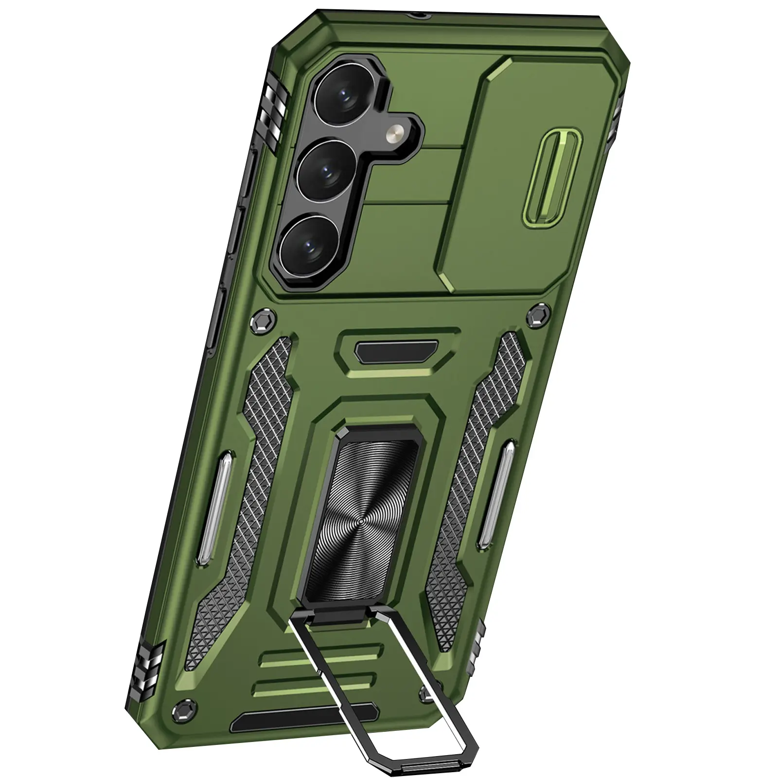 Ударостійкий чохол Camshield Army Ring для Samsung Galaxy S25 FE, Оливковий / Army Green 2, Силікон, купити оптом з доставкою