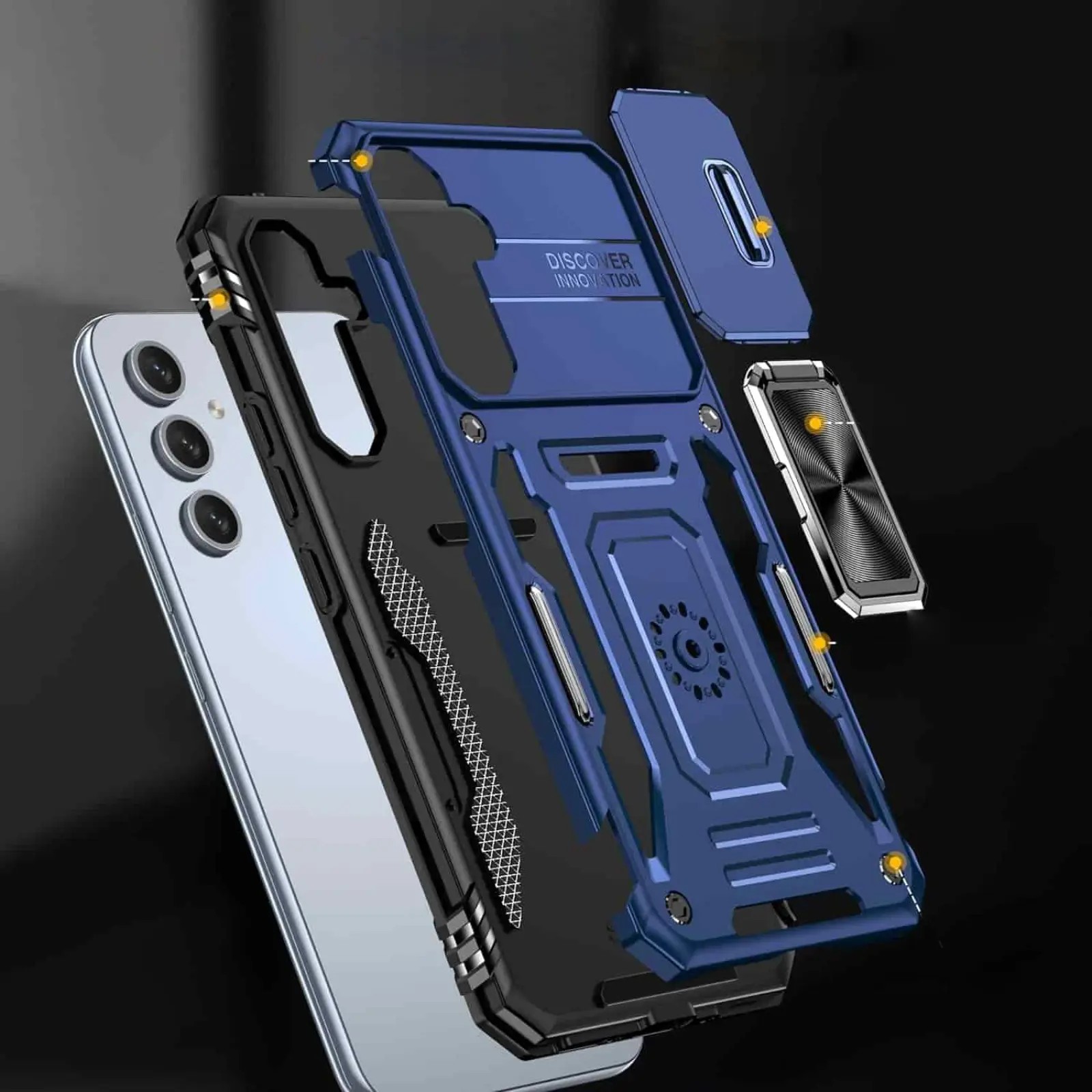 Ударостійкий чохол Camshield Army Ring для Samsung Galaxy S25 FE, Синій / Navy 3, Силікон, купити оптом з доставкою