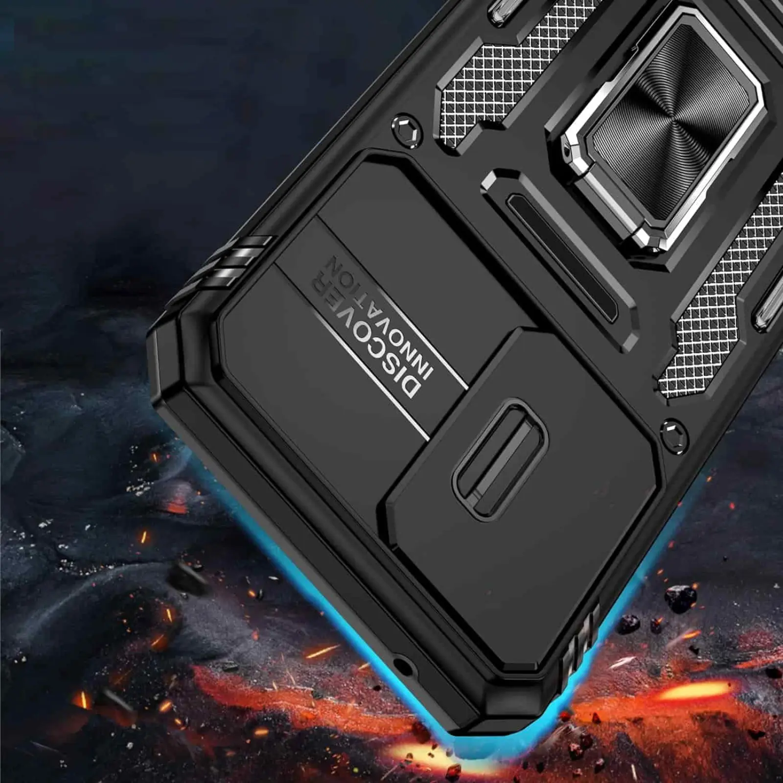 Ударостійкий чохол Camshield Army Ring для Samsung Galaxy S25 FE, Чорний / Black 3, Силікон, купити оптом з доставкою