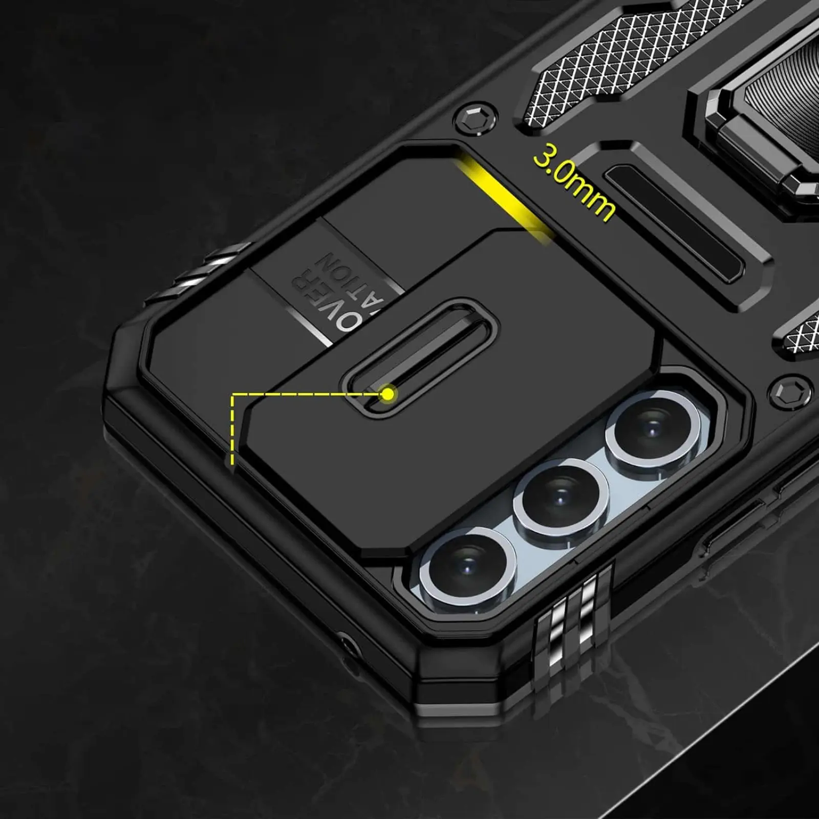 Ударостійкий чохол Camshield Army Ring для Samsung Galaxy S25 FE, Чорний / Black 4, Силікон, купити оптом з доставкою