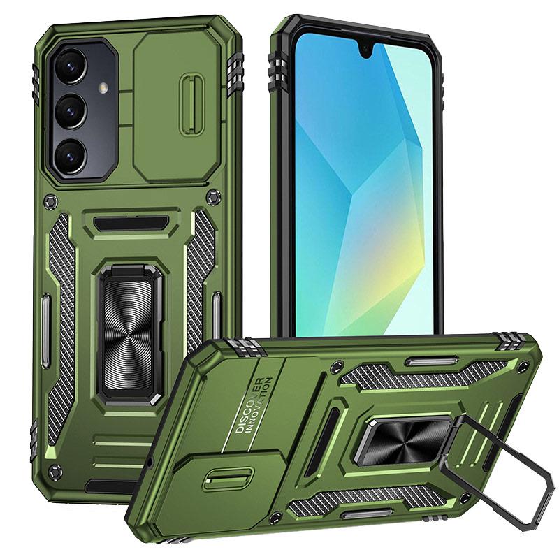 Противоударный чехол Camshield Army Ring для Samsung Galaxy A37 5G | Бронированый с кольцом-подставкой на картинке №1