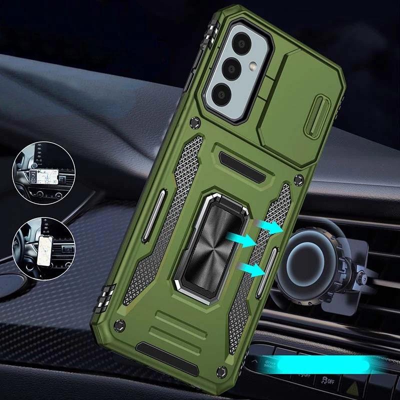 Противоударный чехол Camshield Army Ring для Samsung Galaxy A37 5G | Бронированый с кольцом-подставкой на картинке №2