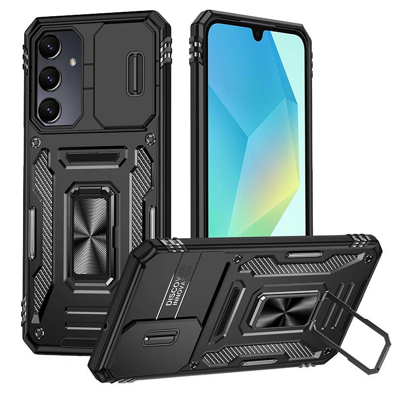 Противоударный чехол Camshield Army Ring для Samsung Galaxy A37 5G | Бронированый с кольцом-подставкой на картинке №1